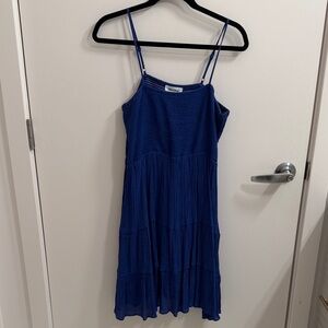 Mittoshop Blue Fit and Flare Mini Dress